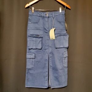 Love Gen Blue Cargo Skirt Size 5 / 28 NWT